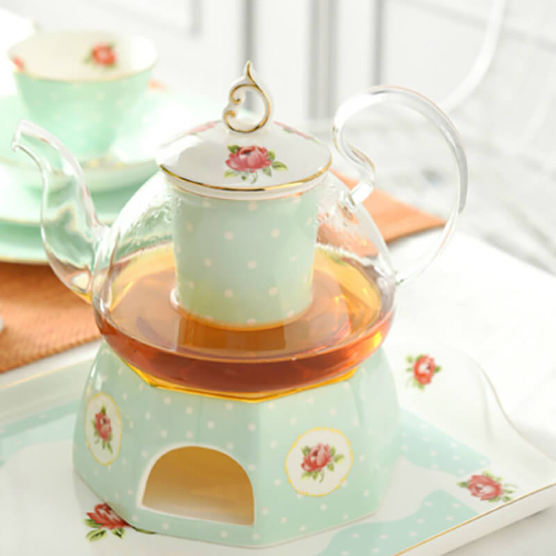 Polka Dot Bone China Teapot Set
