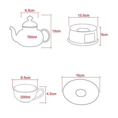 Printed Bone China Teapot Set