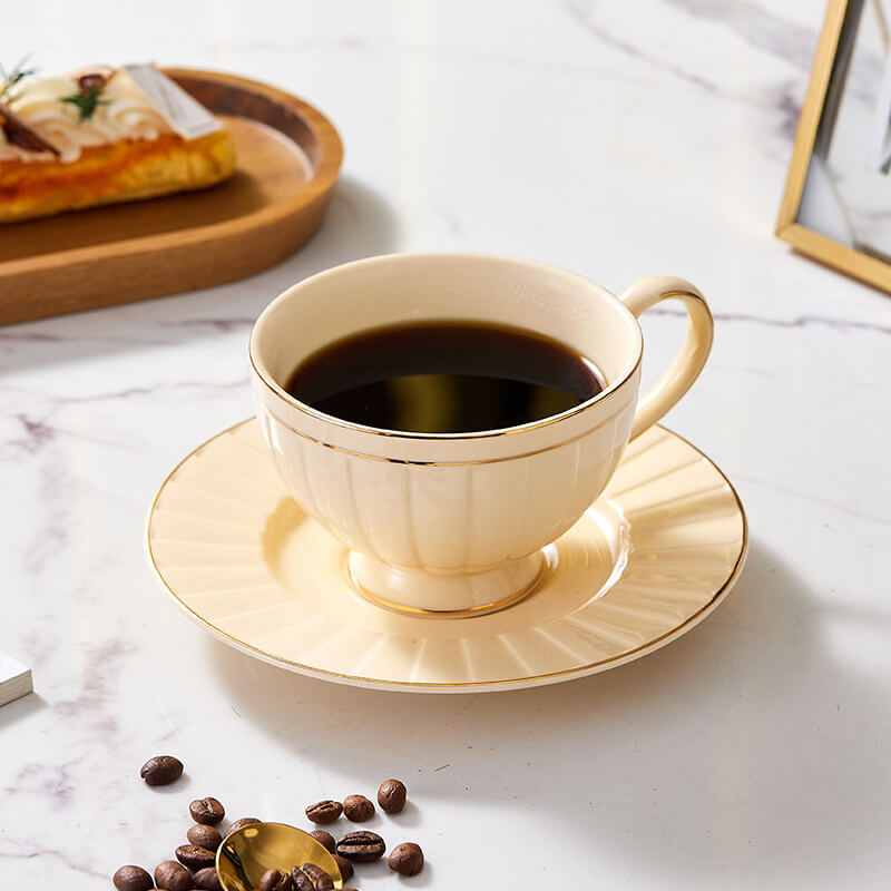 MOREUSHOP | Retro Ceramic Coffee Cup And Saucer Set – Moreushop®