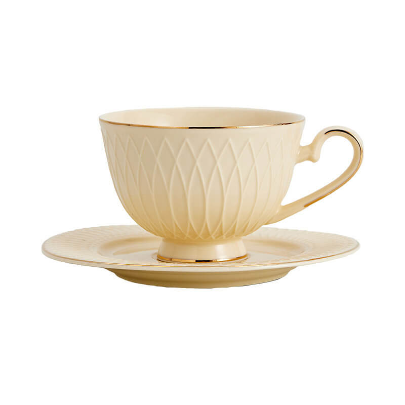 Retro Ceramic Coffee Cup And Saucer Set