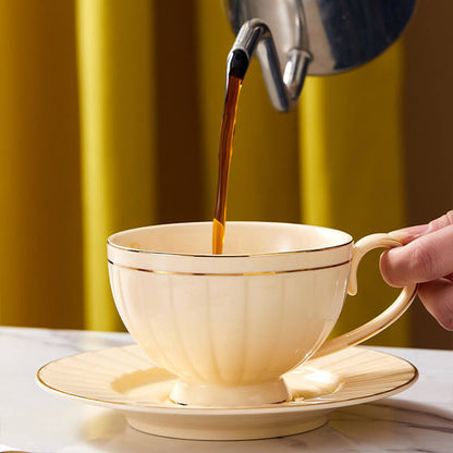 Retro Ceramic Coffee Cup And Saucer Set