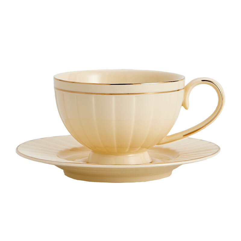 Retro Ceramic Coffee Cup And Saucer Set