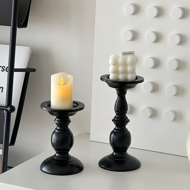 Roman Column Matte Black Candelabra