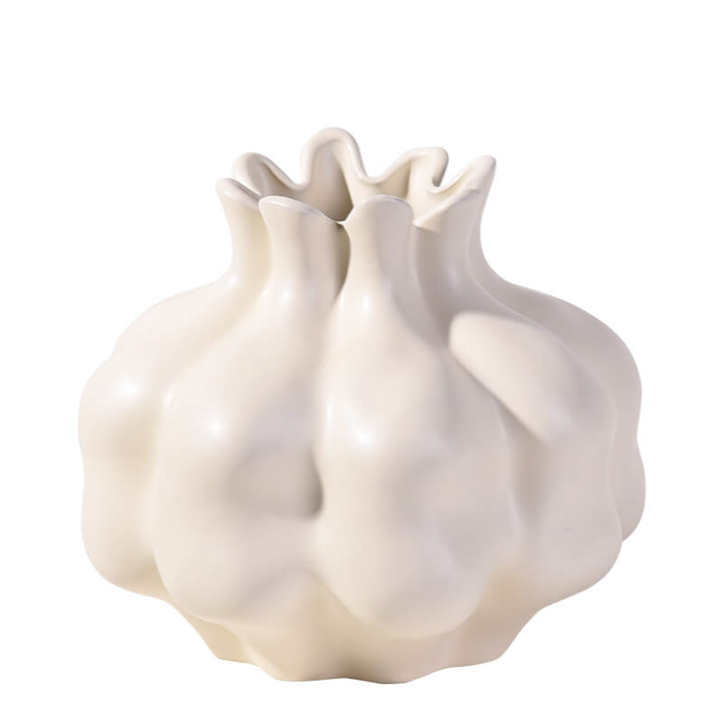 Solid Color Cream Ceramic Vase