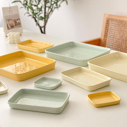 Solid Color Simple Square Ceramic Baking PanSolid Color Simple Square Ceramic Baking Pan