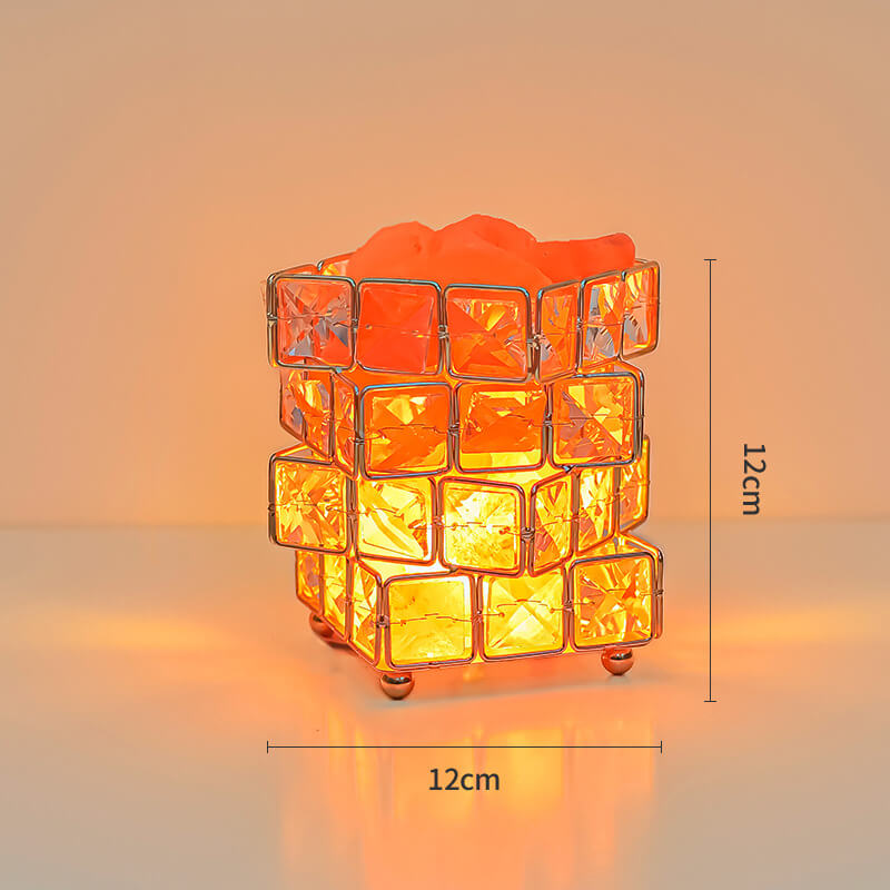 Square Salt Stone Crystal Lamp