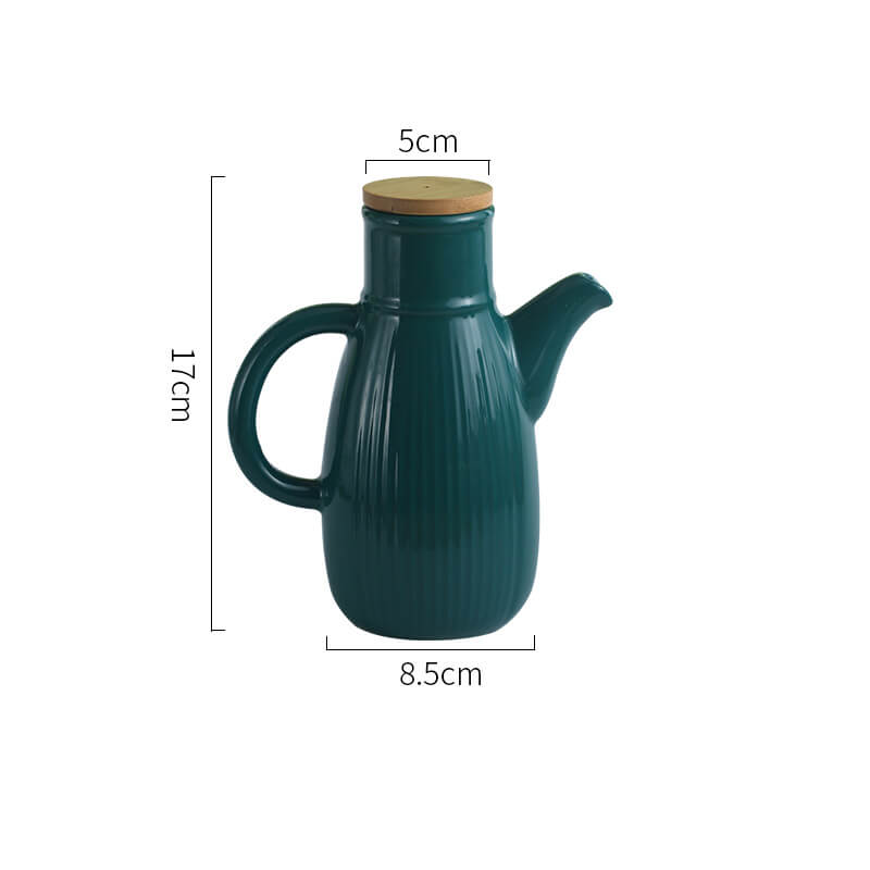 Stripe Solid Color Ceramic Oil Bottle