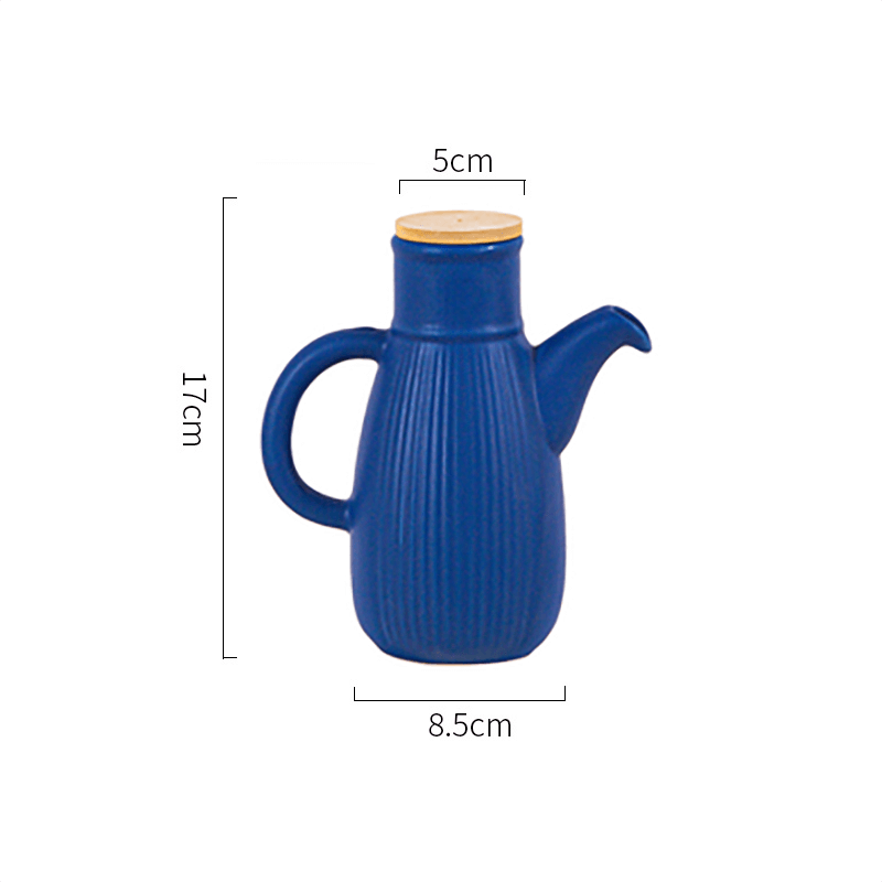 Stripe Solid Color Ceramic Oil Bottle