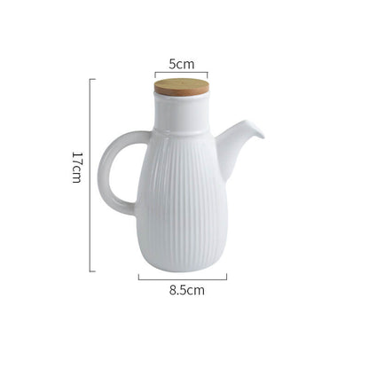 Stripe Solid Color Ceramic Oil Bottle