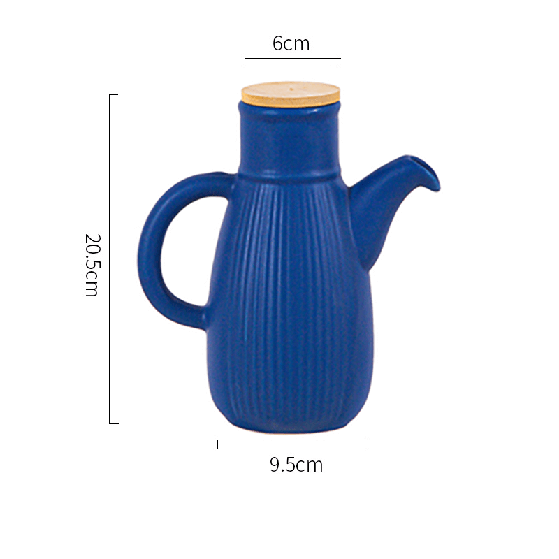 Stripe Solid Color Ceramic Oil Bottle