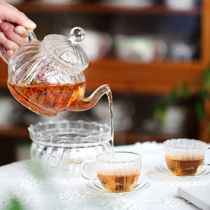 Striped Glass Teapot Set