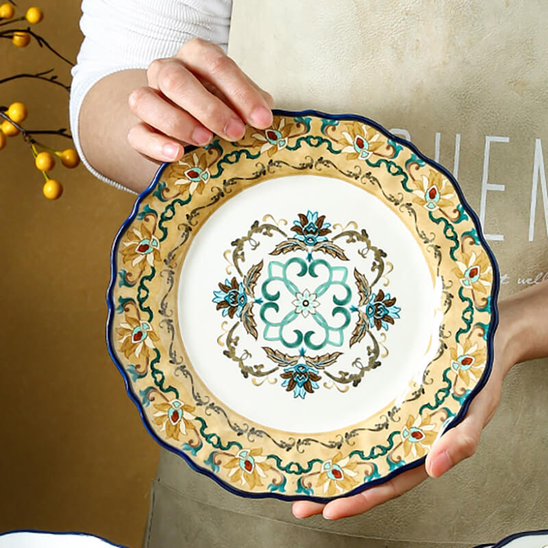 MOREUSHOP | Vintage Hand Painted Ceramic Dinner Plate – Moreushop®