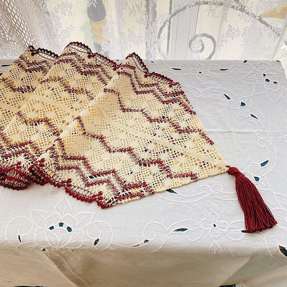 Wave Hollow Macrame Table Runner