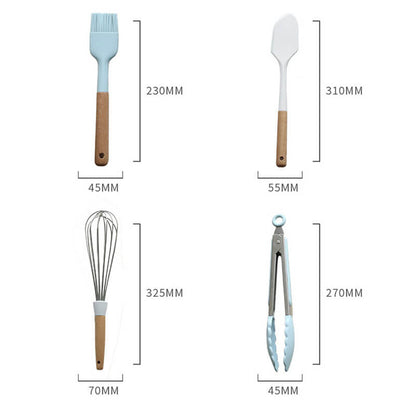 Wooden Handle Silicone Baking Set