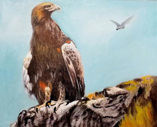 Hand-Painted Eagle Oil Painting On Canvas Custom Original Artwork Abstract Wall Decor Animal