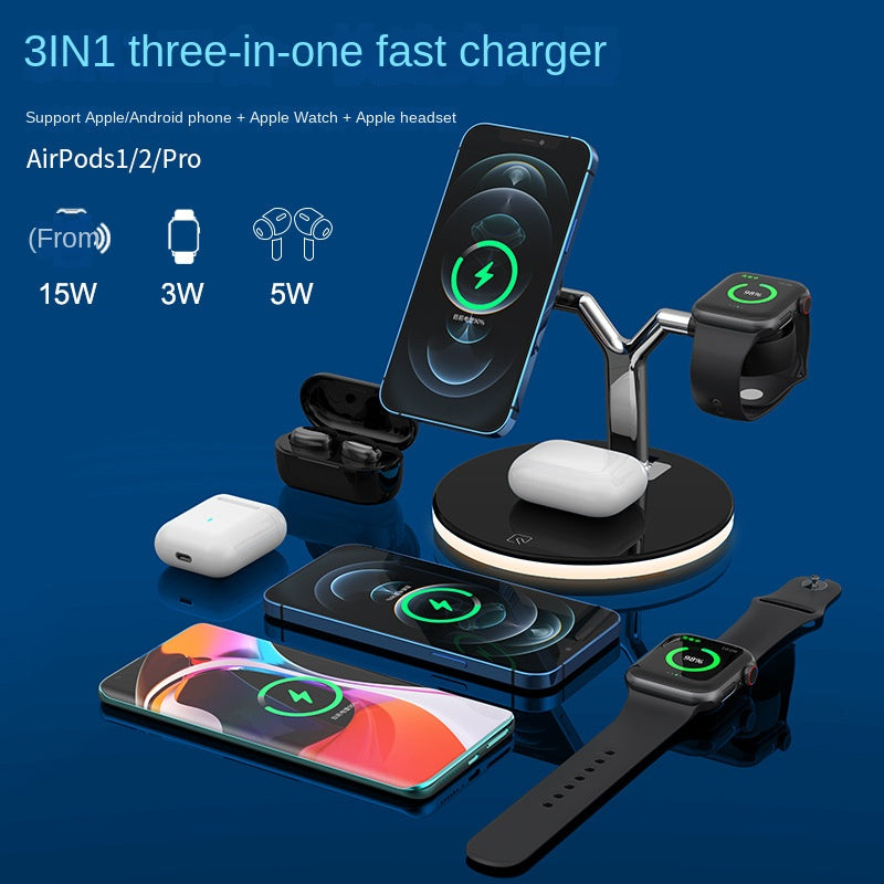 Magnetic Mobile Phone 3 in 1 Wireless Charger