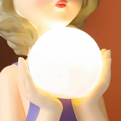 Cute Girl Resin Night Lamp