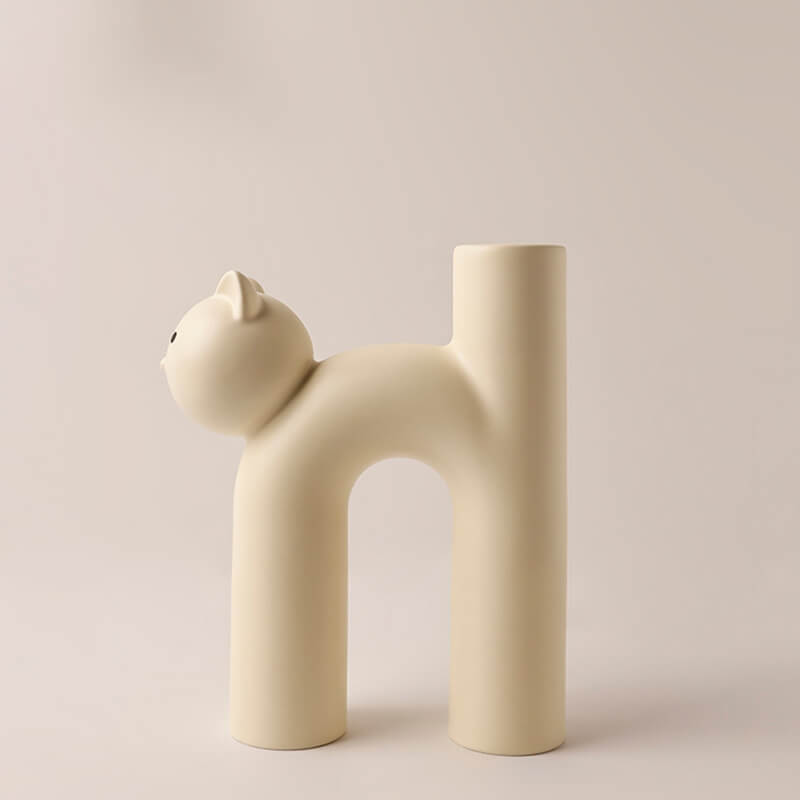 Cat Shape Ceramic Vase