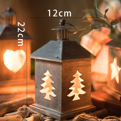 Christmas Vintage Wooden House Candle Holder