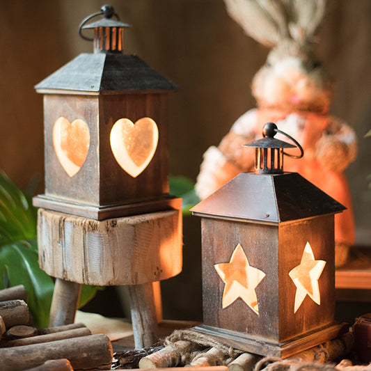 Christmas Vintage Wooden House Candle Holder