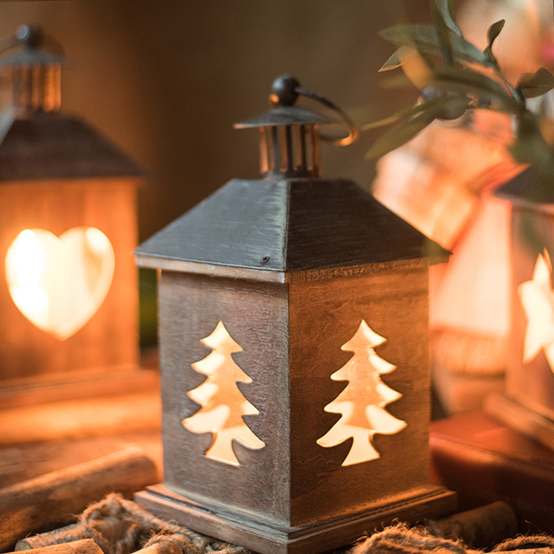 Christmas Vintage Wooden House Candle Holder