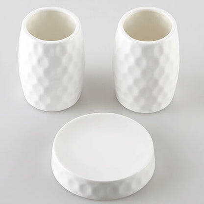 Diamond Pattern Ceramic Bathroom Set