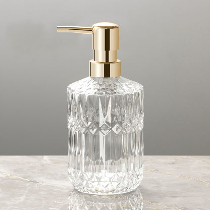 Diamond Pattern Glass Soap Dispenser