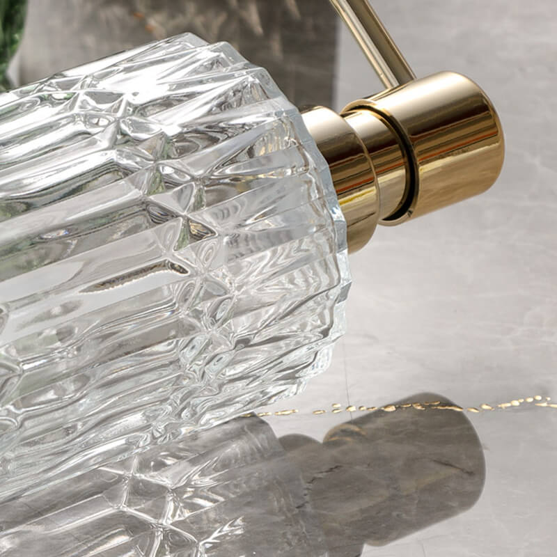 Diamond Pattern Glass Soap Dispenser