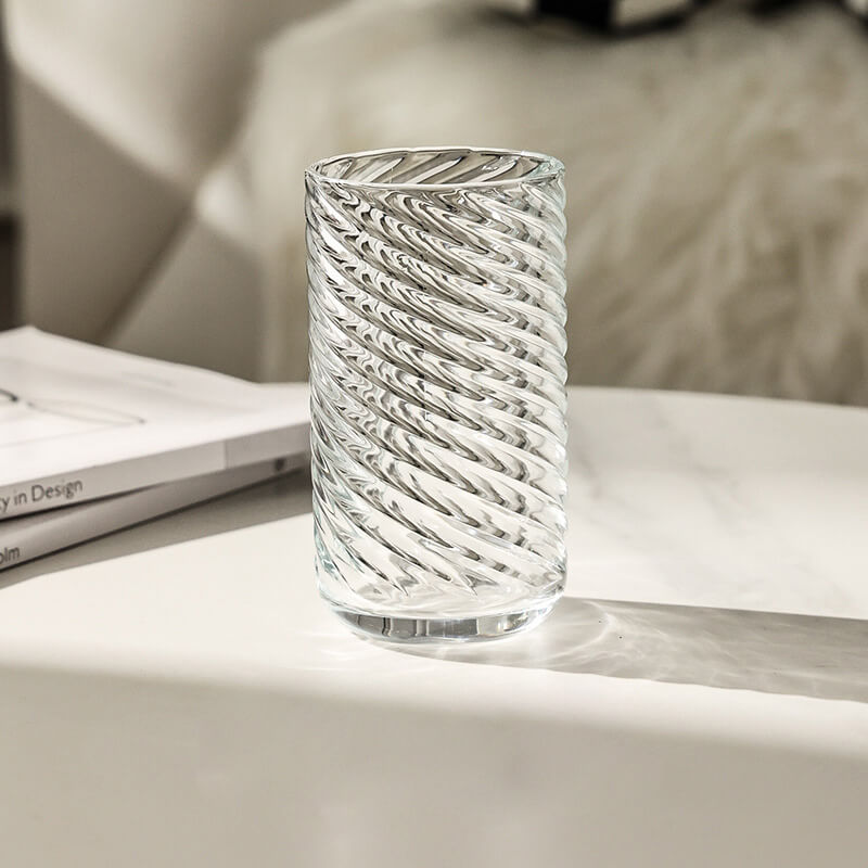 MOREUSHOP | Embossed Ribbed Glass Cup – Moreushop®