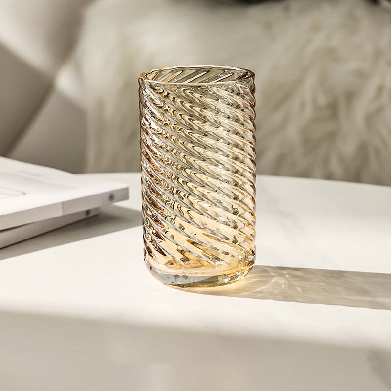 MOREUSHOP | Embossed Ribbed Glass Cup – Moreushop®