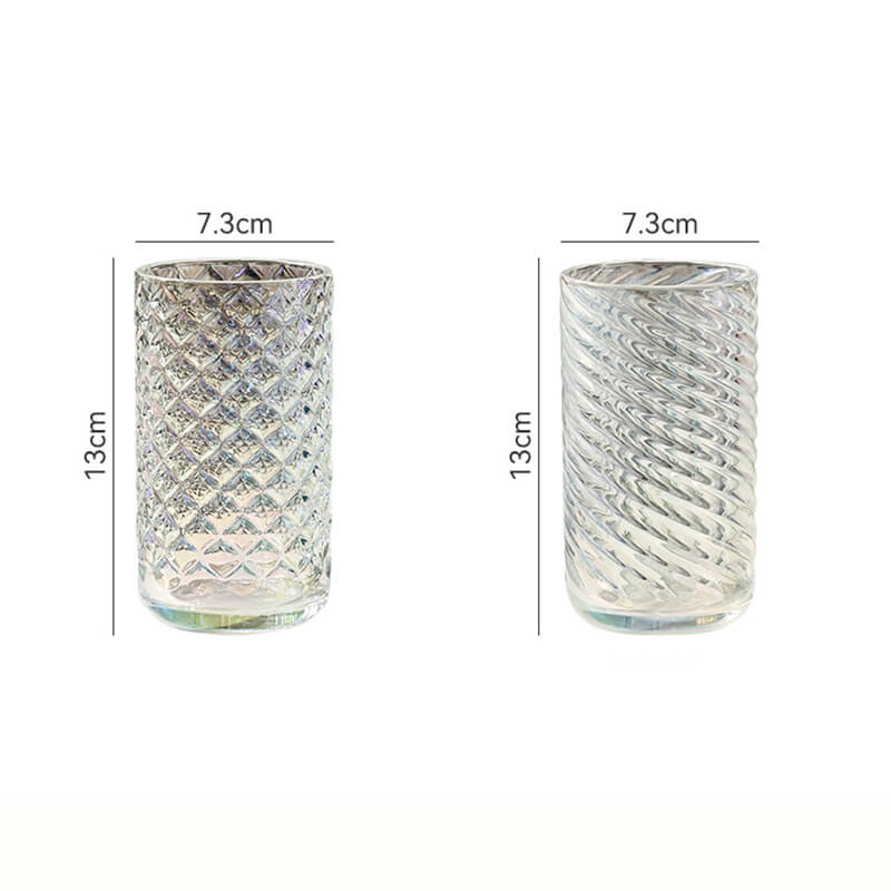 Embossed Ribbed Glass Cup