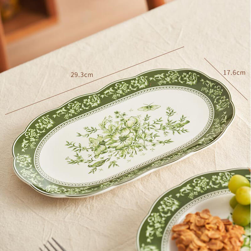 Floral Print Ceramic Plate