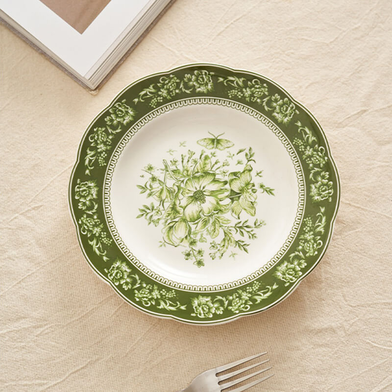 Floral Print Ceramic Plate