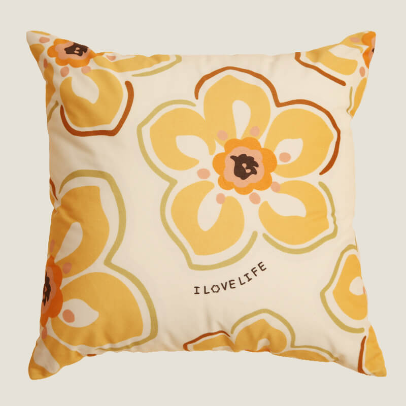 Flower Pattern Throw Pillow Cover
