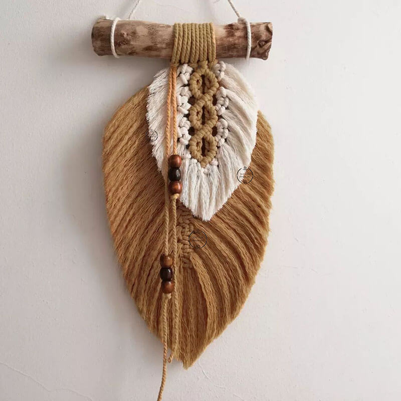 Hand Woven Colored Feather Wall Hanging