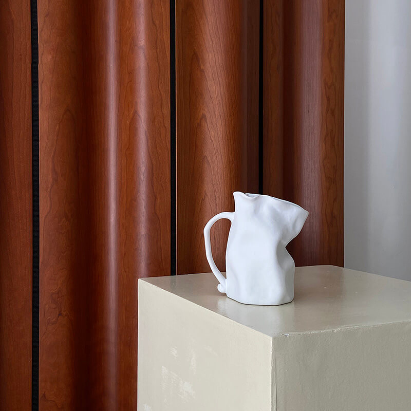 Irregularly Pleated Ceramic Vase
