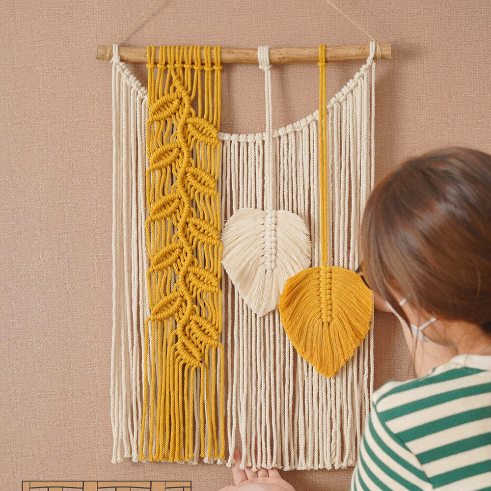 Leaves Woven Tassel Wall Hanging