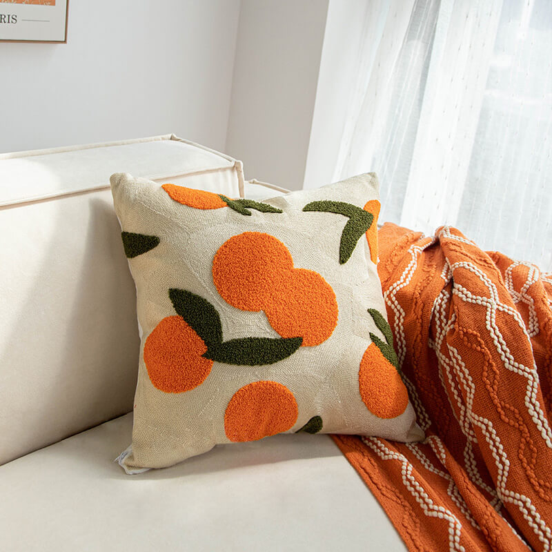 Orange Throw Pillow Cover