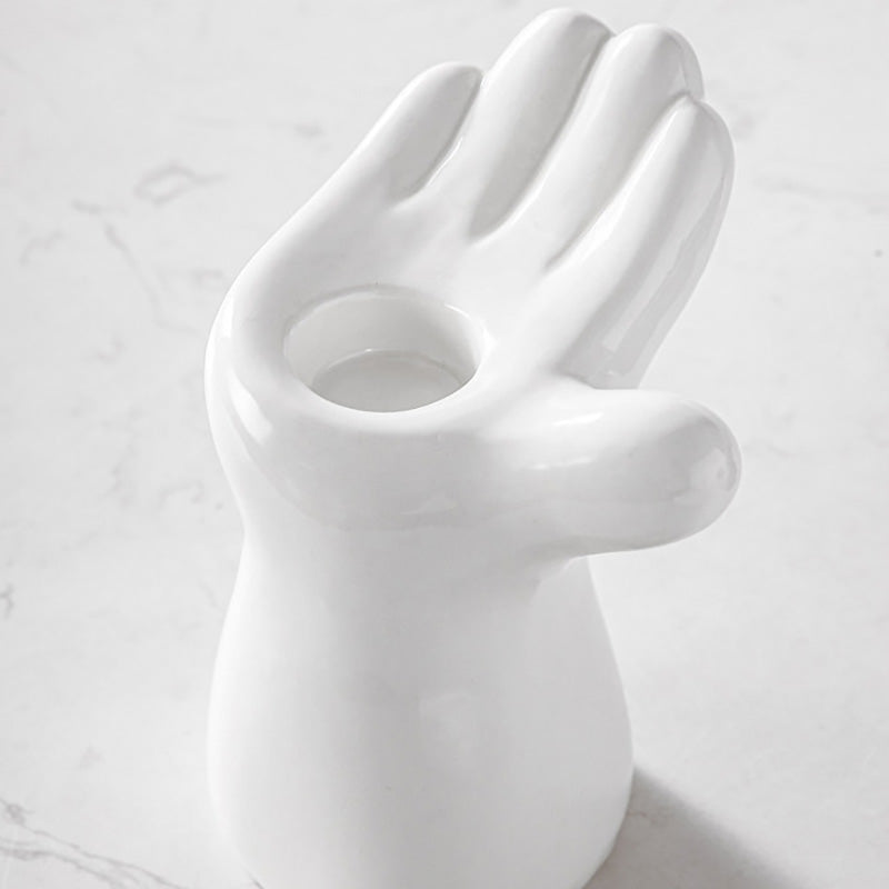 Palm Ceramic Candle Holder