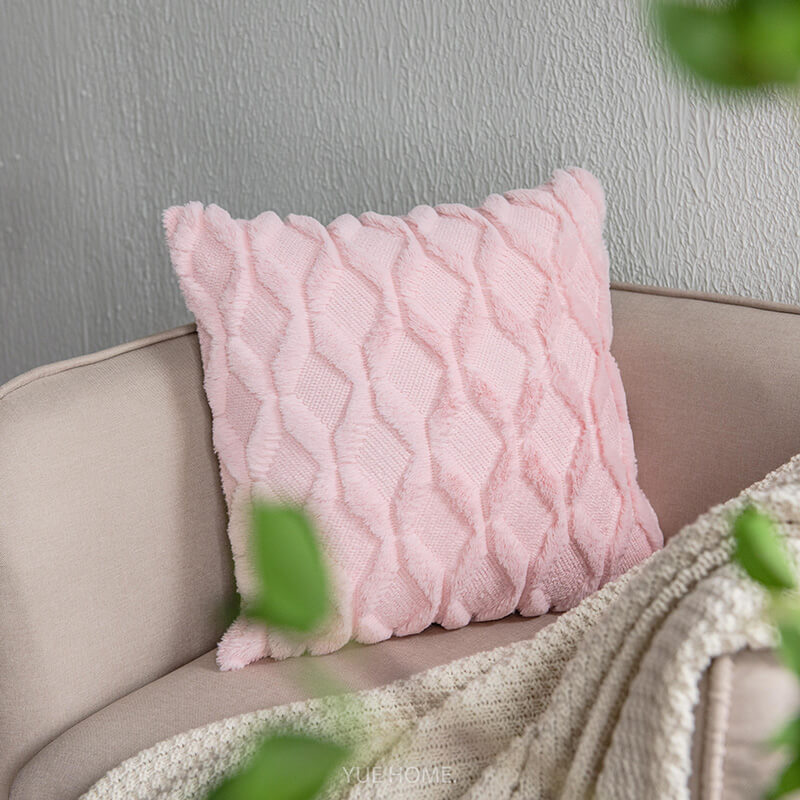 Rhombus Plush Throw Pillow Cover