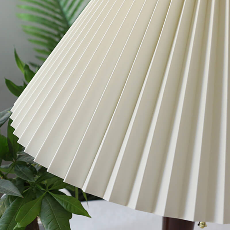 Pleated Wooden Table Lamp