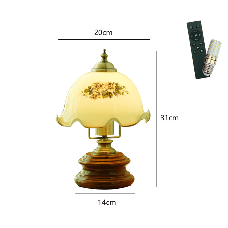 Retro Flower Glass Table Lamp