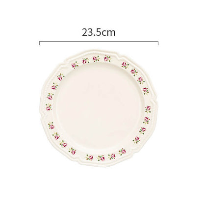 Rose Embossed Ceramic Plate