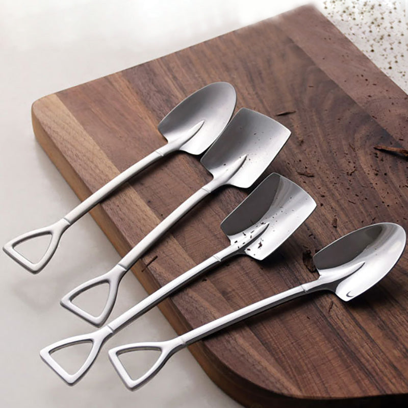 Shovel Stainless Steel Dessert Spoon 4Pcs Set