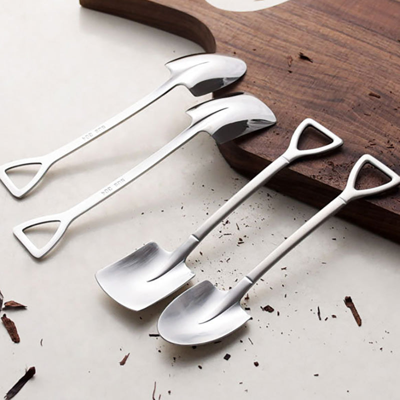 Shovel Stainless Steel Dessert Spoon 4Pcs Set