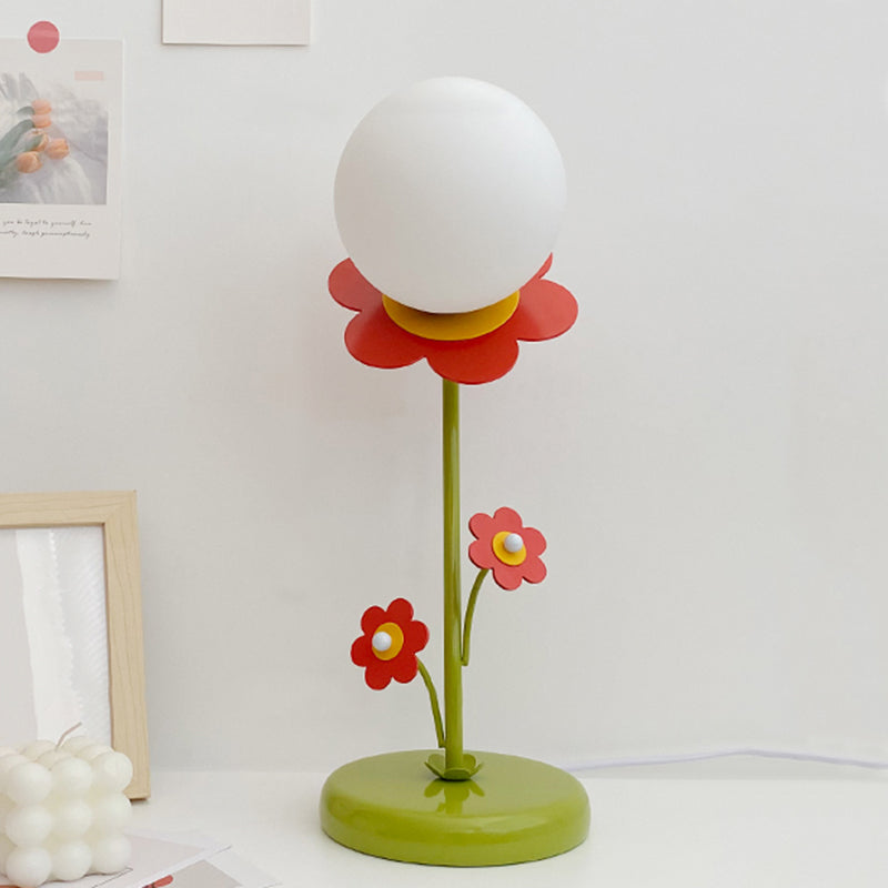 Small Red Flower Table Lamp