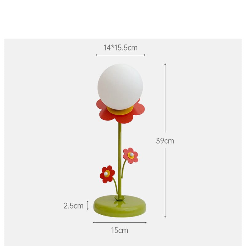 Small Red Flower Table Lamp