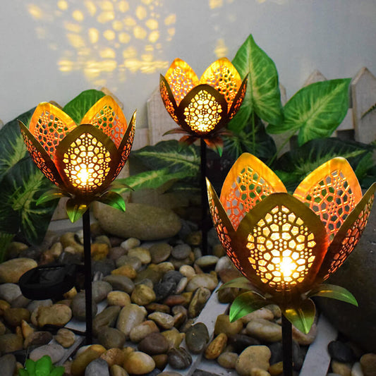 Solar Iron Flower Outdoor Decorative Light