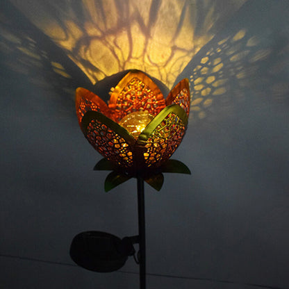 Solar Iron Flower Outdoor Decorative Light
