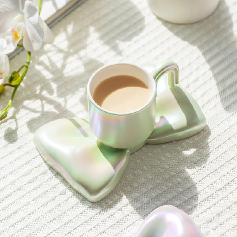 Spring Bowknot Ceramic Cup and Saucer